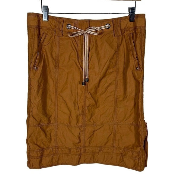 Etcetera Skirt Utility Pencil Brown Side Zip Academia Preppy Bohemian Western 10 - Picture 1 of 7